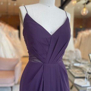 Dark Purple/Plum Bridesmaid Dress with Side Cutouts